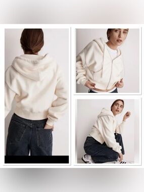 Madewell MWL Ribbed Zip Up Hoodie